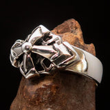 Mens Sterling Silver Ring Eight Arrows Mariners Cross - BikeRing4u
