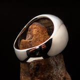 Nicely crafted Men's Seal Ring red German Eagle - Sterling Silver - BikeRing4u