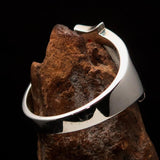 Excellent crafted Initial Ring Bold Letter A - 8 red CZ - Sterling Silver - BikeRing4u