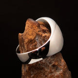 Excellent crafted Men's Aussie Ring blue boxing Kangaroo - Sterling Silver - BikeRing4u