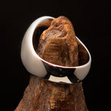 Excellent crafted Men's Aussie Ring blue boxing Kangaroo - Sterling Silver - BikeRing4u