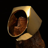 Brass Men's Zodiac Ring Capricorn in Red - BikeRing4u