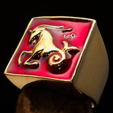 Brass Men's Zodiac Ring Capricorn in Red - BikeRing4u
