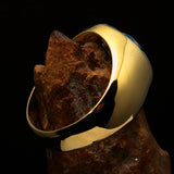 Nicely crafted Men's Hebrew Ring Blue and White Star of David - Solid Brass - BikeRing4u