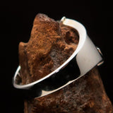 Excellent crafted Initial Ring Bold Letter J - 8 red CZ - Sterling Silver - BikeRing4u