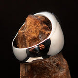 Excellent crafted Men's Currency Ring Blue US Dollar Symbol - Sterling Silver - BikeRing4u