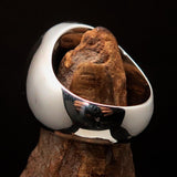 Excellent crafted Men's Currency Ring Blue US Dollar Symbol - Sterling Silver - BikeRing4u