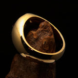 Excellent crafted Men's Pinky Ring domed Red Pentagram - Solid Brass - BikeRing4u