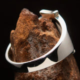 Excellent crafted Initial Ring Bold Letter L - 8 red CZ - Sterling Silver - BikeRing4u