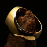 Excellent crafted Men's Heptagon Ring Red seven sided Polygon - Solid Brass - BikeRing4u