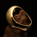 Nicely crafted domed Men's Heptagram Ring Red Heptagon - Solid Brass - BikeRing4u