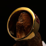 Nicely crafted Men's Fleur de Lis Band Ring Red - Solid Brass - BikeRing4u