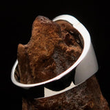 Excellent crafted Initial Ring Bold Letter Q - 15 red CZ - Sterling Silver - BikeRing4u