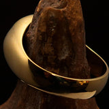 Brass Marihuana Leaf Men's Ring in Red - BikeRing4u