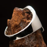 Excellent crafted Initial Ring Bold Letter S - 13 red CZ - Sterling Silver - BikeRing4u