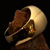 Excellent crafted Men's Pinky Ring Red Star of David - Solid Brass - BikeRing4u