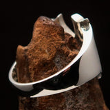 Excellent crafted Initial Ring Bold Letter Y - 8 red CZ - Sterling Silver - BikeRing4u