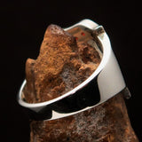 Excellent crafted Initial Ring Bold Letter Z - 10 red CZ - Sterling Silver - BikeRing4u