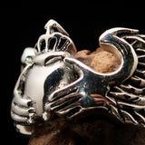 Excellent crafted Claddagh winged heart and Crown Men's Ring - Sterling Silver - BikeRing4u