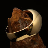 Excellent crafted Men's Pinky Ring White and Burgundy Pentagram - Solid Brass - BikeRing4u