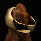 Excellent crafted Men's Pinky Ring White and Burgundy Pentagram - Solid Brass - BikeRing4u