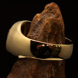 Nicely crafted Men's Hebrew Pinky Ring Red Star of David - Solid Brass - BikeRing4u