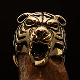 Excellent crafted Men's Predator Ring Tiger red CZ Eyes - Solid Brass - BikeRing4u