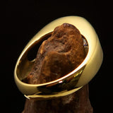 Smoothly crafted Men's Brass Solitaire Ring White Cubic Zirconia CZ - BikeRing4u