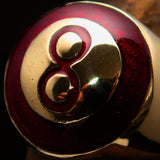 Nicely crafted domed Men's Number Ring Red 8 Eight- Solid Brass - BikeRing4u