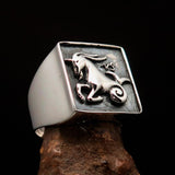 Excellent crafted Men's Zodiac Ring Star Sign Capricorn - Sterling Silver - BikeRing4u