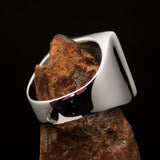 Excellent crafted Men's Zodiac Ring Star Sign Capricorn - Sterling Silver - BikeRing4u