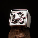 Excellent crafted Men's Zodiac Ring Star Sign Capricorn - Sterling Silver - BikeRing4u