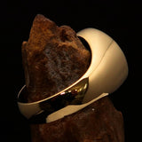 Nicely crafted Men's ancient Viking Runes Ring Black - Solid Brass - BikeRing4u