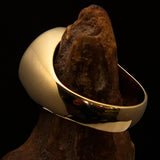 Nicely crafted Men's ancient Viking Runes Ring Black - Solid Brass - BikeRing4u