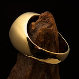 Nicely crafted Men's Seal Ring German Eagle White - Solid Brass - BikeRing4u