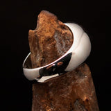 Perfectly crafted Men's Teacher Ring Atom Symbol red - Sterling Silver - BikeRing4u