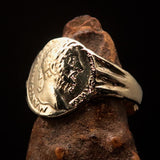 Men's ancient Roman Coin Men's Ring Antonius Pius - Solid Brass - BikeRing4u