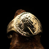 Men's ancient Roman Coin Men's Ring Antonius Pius - Solid Brass - BikeRing4u