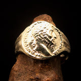 Men's ancient Roman Coin Men's Ring Antonius Pius - Solid Brass - BikeRing4u