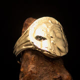 Men's Solid Brass ancient Greek Drachma Coin Ring Alexander the Great - BikeRing4u