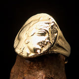 Men's Solid Brass ancient Greek Drachma Coin Ring Alexander the Great - BikeRing4u