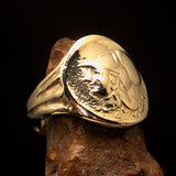Men's ancient Corinthian Ring Greek Goddess Athena - Solid Brass - BikeRing4u