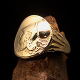Men's ancient Corinthian Ring Greek Goddess Athena - Solid Brass - BikeRing4u