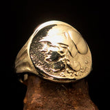 Men's ancient Corinthian Ring Greek Goddess Athena - Solid Brass - BikeRing4u