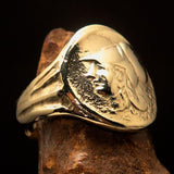 Men's ancient Corinthian Ring Greek Goddess Athena - Solid Brass - BikeRing4u