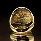 Men's ancient Greek Tetradrachm Ring Alexander the Great - Solid Brass - BikeRing4u