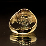 Men's ancient Roman Coin Men's Ring Antonius Pius - Solid Brass - BikeRing4u