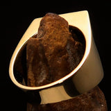 Perfectly crafted Men's Cowboy Ring Bull Skull Black - Solid Brass - BikeRing4u