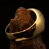 Perfectly crafted Men's Solid Line Pentagram Ring Black - Brass - BikeRing4u