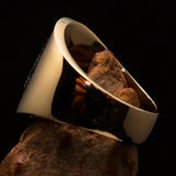 Excellent crafted ancient Men's blue Rampant Lion Ring - Solid Brass - BikeRing4u